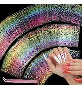 Teenitor 50 Sheets Nail Art Stickers, Rainbow Nail Stickers for Nail Art Nail Decals for Kids, Wo...