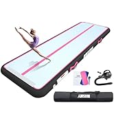 AWSUM Inflatable Gymnastics Mat 10ft/13ft/16ft/20ft/23ft Training mat 4/8 inches Thick tumbling m...
