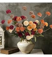 Cherica Fall Flowers Artificial for Decoration 10 Pcs Fake Mums Fall Decorations for Home, Faux M...