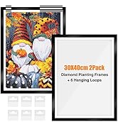 GHHKUD 2Pack Diamond Painting Frames, Frames for 30x40cm Diamond Painting Canvas, Magnetic Diamon...