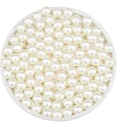 NUKAYAI 200Pcs 12mm Pearl Beads for Jewelry Making, Cute Acrylic Loose White Clay Pearl Beads for...