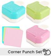 Koogel 3PCS 3 in 1 Corner Punch Set (Rounder + Beauty Shape + Chamfer Edges), 3 Way Cutter for Sc...