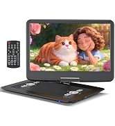 WONNIE 18" Portable DVD Player with 15.6" HD Swivel Screen, 6 Hours Rechargeable Battery, Large D...
