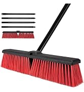 18" Push Broom for Outdoor - Heavy Duty Broom 63" Long Handle Outdoor Broom for Deck,Driveway,Gar...