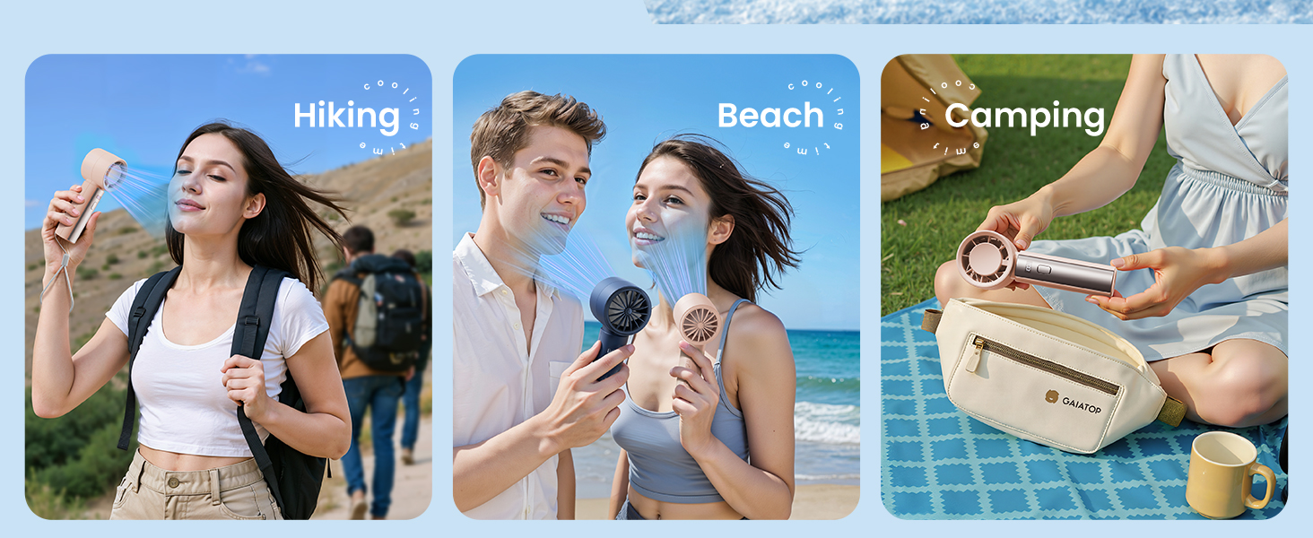 small travel fan portable waist fan shirt fan small car club beach vacation music parks subway