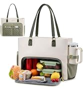 LOVEVOOK Work Bag with Lunch Compartment, 15.6-Inch Teacher Tote for Women | 3 in 1 Insulated Lun...
