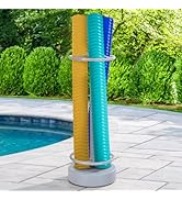 Sunjoy Pool Noodle Storage Rack Extra Large Rust-Proof Aluminum Portable Outdoor Rack with Water ...