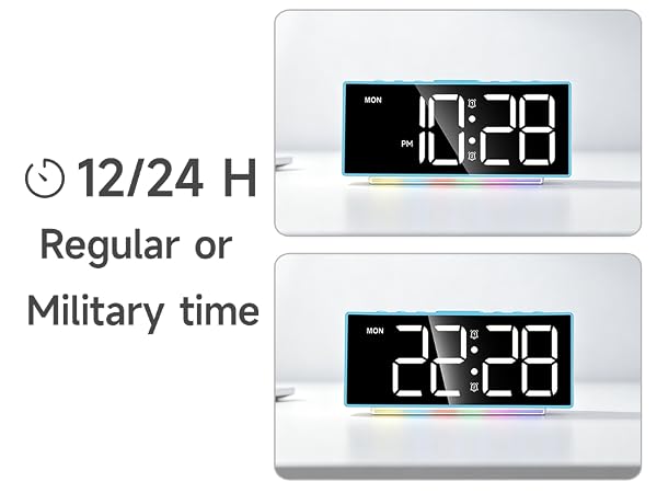 12/24 hour time format digital clock for students nurses office classroom international