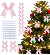 TIMESEEK 60Pcs Baby Pink Gift Wrap Bows, 3.3" Satin Ribbon Bows for Gift Wrapping, Large Size Bow...