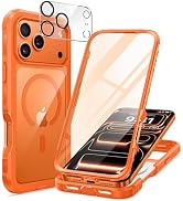 seacosmo for iPhone 17 Pro Max Case, Full Body Bumper with Built-in Tempered Glass Screen and Cam...