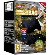 TAILI 5 Pack Outdoor Vacuum Storage Bags, Travel Compression Bags (39x29 inch), Tear-Proof Vacuum...