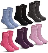 Children's Winter Warm Wool Solid Color Socks Kids Boy Girls Hiking Thermal Boot Crew Socks 6 Pairs