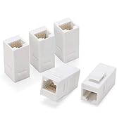 Rapink RJ45 Coupler Inline Adapter Keystone, Female to Female Network Connector 5 Pack for Ethern...