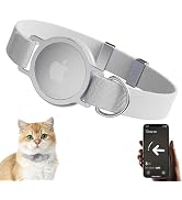 AirTag Cat Collar, Ultra Elastic Cat Tracker Collar with Apple Air Tag Holder, [Lightweight & Scr...