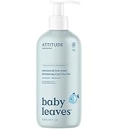 ATTITUDE 2-in-1 Shampoo and Body Wash for Baby, EWG Verified, Dermatologically Tested, Vegan, Goo...