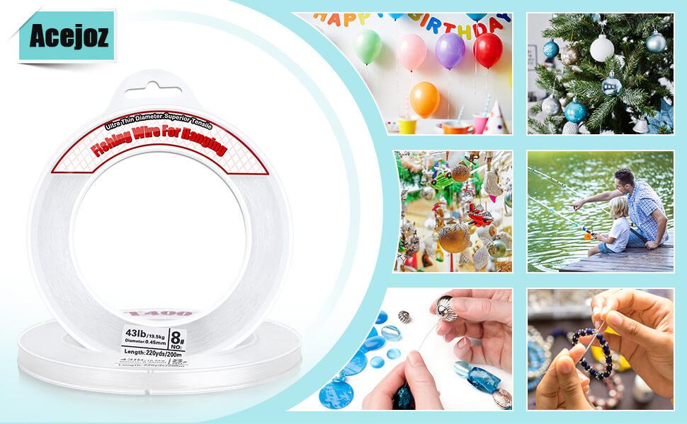 Clear Fishing Line for Hanging Decorations