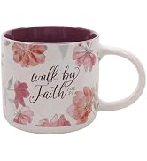 Christian Art Gifts Inspirational Scripture Ceramic Coffee & Tea Mug for Women: Walk by Faith Enc...