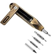OKNIFE Otacle D1 Cracked Brass Small EDC Multi Bit Pocket Screwdriver, 8 in 1 Mini Precision Scre...