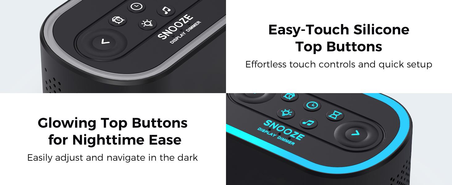 When the night light is turned on, the top button will illuminate as well.