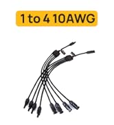 BougeRV Solar Y Branch Connectors Extra Long Solar Panel Parallel Connectors 1 to 4 Solar Cable W...