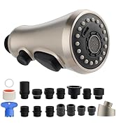Hibbent Pull Down Kitchen Faucet Head Replacement, 3-Function Kitchen Faucet Head Sink Spray Nozz...