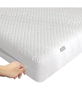 Queen Size Mattress Protector with Zipper - 100% Waterproof Zippered Mattress Cover - Soft & Cool...