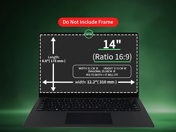 privacy screen laptop Adapted to 15.6 inch laptop screen with 16:9 aspect ratio