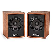 Electrohome Huntley Powered Bookshelf Speakers with Built-in Amplifier and 3" Drivers for Turntable