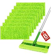 FIXSMITH Reusable Microfiber Mop Pads Compatible with Swiffer Sweeper and All 10-12 inch Flat mop...