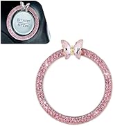 Dogary 1 PC Car Engine Start Stop Decorative Ring, Bling Butterfly Diamond Start Button Sticker, ...