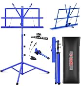 5 Core Sheet Music Stand 2 in 1 Dual Use Professional Portable Adjustable 28-67 Inch Folding Musi...
