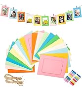 jijAcraft 20 Pcs Paper Photo Frames,4"x6" Colorful Cardboard Picture Frames,DIY Picture Frames wi...
