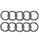 10-Pack 1IN Trigger Spring O Rings Metal Round Carabiner Clips Snap Clip Hook Circle Purse Handba...