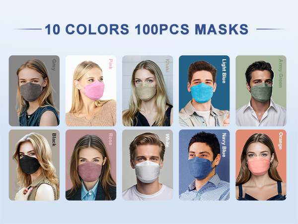 10 colors kn95 face masks,masks for adults,approved fsa hsa gb2626-2019,fsa wearables,masks,50 pcs