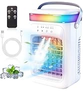2026 New 4-in-1 Portable Air Conditioner Fan, Sound =30dB Mini AC Unit, 12H Runtime, 1000ML Evapo...