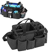 LoDrid Wearable Cleaning Caddy Bag with 4 Foldable Dividers, Cleaning Supply Tote for Cleaning Su...