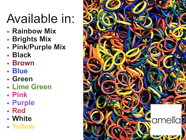 Amelia Rubber Hair Bands Are Available in a Variety of Colors and Mixes