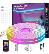 NBBUFF 32.8FT Led Neon Rope Lights Music Sync, RGB Led Strip Lights Outdoor, Neon Led Light Strip...
