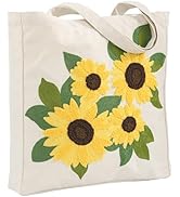 Perseverance Trade Embroidery Canvas Tote Bag for Women Reusable Cotton Shoulder Bag for Shopping...