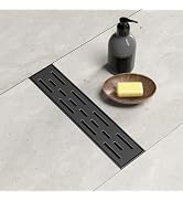 BARONAGE Linear Shower Drain 12 Inch, Rectangular Floor Drain with Accessories Brickwork Pattern ...
