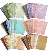 Flartmo 102 Sheets Textured Scrapbook Paper and Mesh Fabric Kit, 6 Pack Handmade Special Decorati...