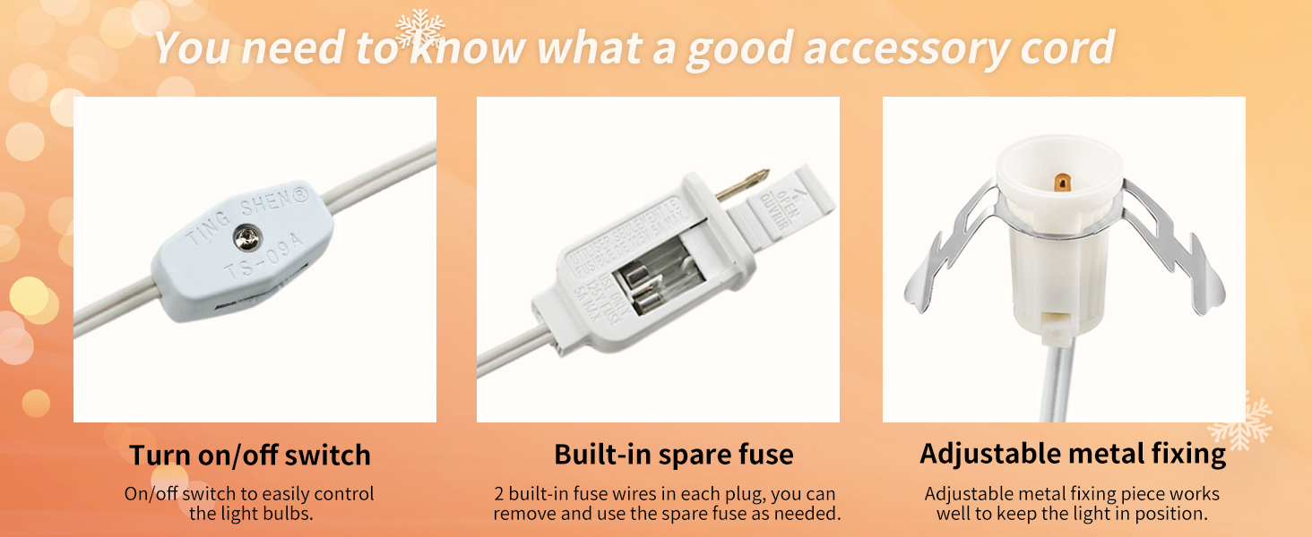 C7 Accessory Cord with 2 C7 Led Light Bulb