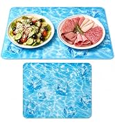 2 Pcs Reusable Freezable Ice Mats, Cooling Ice Sheets for Food Buffet Table | Keep Food Chilled &...