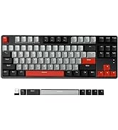 Ajazz AK871 Wireless Mechanical Keyboard,75% Mechanical Gaming Keyboard with USB Hub,2.4Ghz/Bluet...