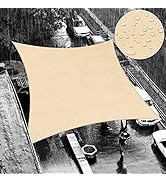ShadeMart 7' x 12' Beige Rectangle Waterproof Sun Shade Sail Canopy Awning, 95% UV Blockage & Wat...