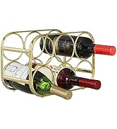 Buruis 6 Bottle Countertop Wine Rack - Wine Holder for Red White Wine Storage - Freestanding Meta...