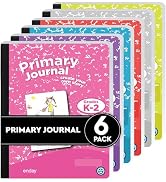 Enday Primary Journal Grades K-2 (6 Pack) Primary Writing Journal, Half Page Ruled Composition No...