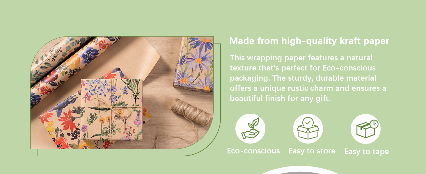kraft fower gift wrapping paper wrap women