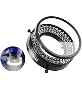 Microscope Ring Light Polarized Ring Lamp Adjustable 72 LED Ring Light Source Anti Glare Eliminat...