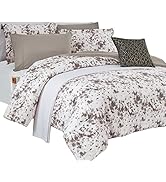 Elegant Comfort Reversible 10-Piece Comforter Set, Tie-Dye Print, Decorative Pillow and Fitted Sh...